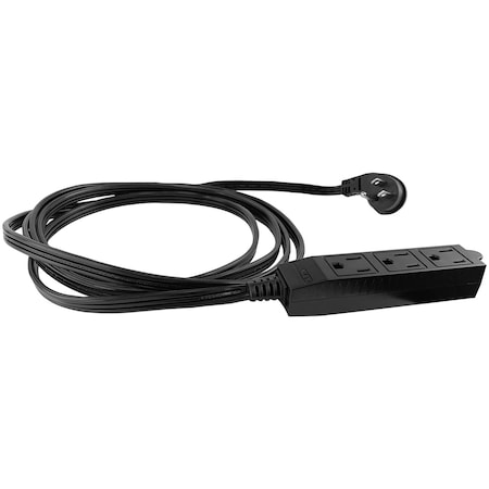 Stanley SPT-2 Extension Cord, 16 AWG, Indoor, 16/3, 3 Outlets, Black, Vinyl, 9 ft 31131